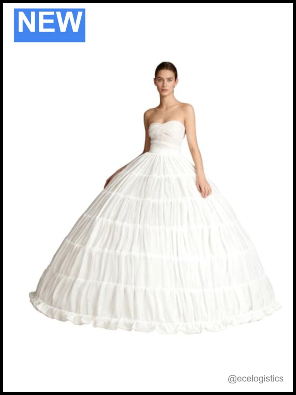 Women Puffy Crinoline Petticoat 6 Hoop Skirt Slips Long Underskirt for Wedding